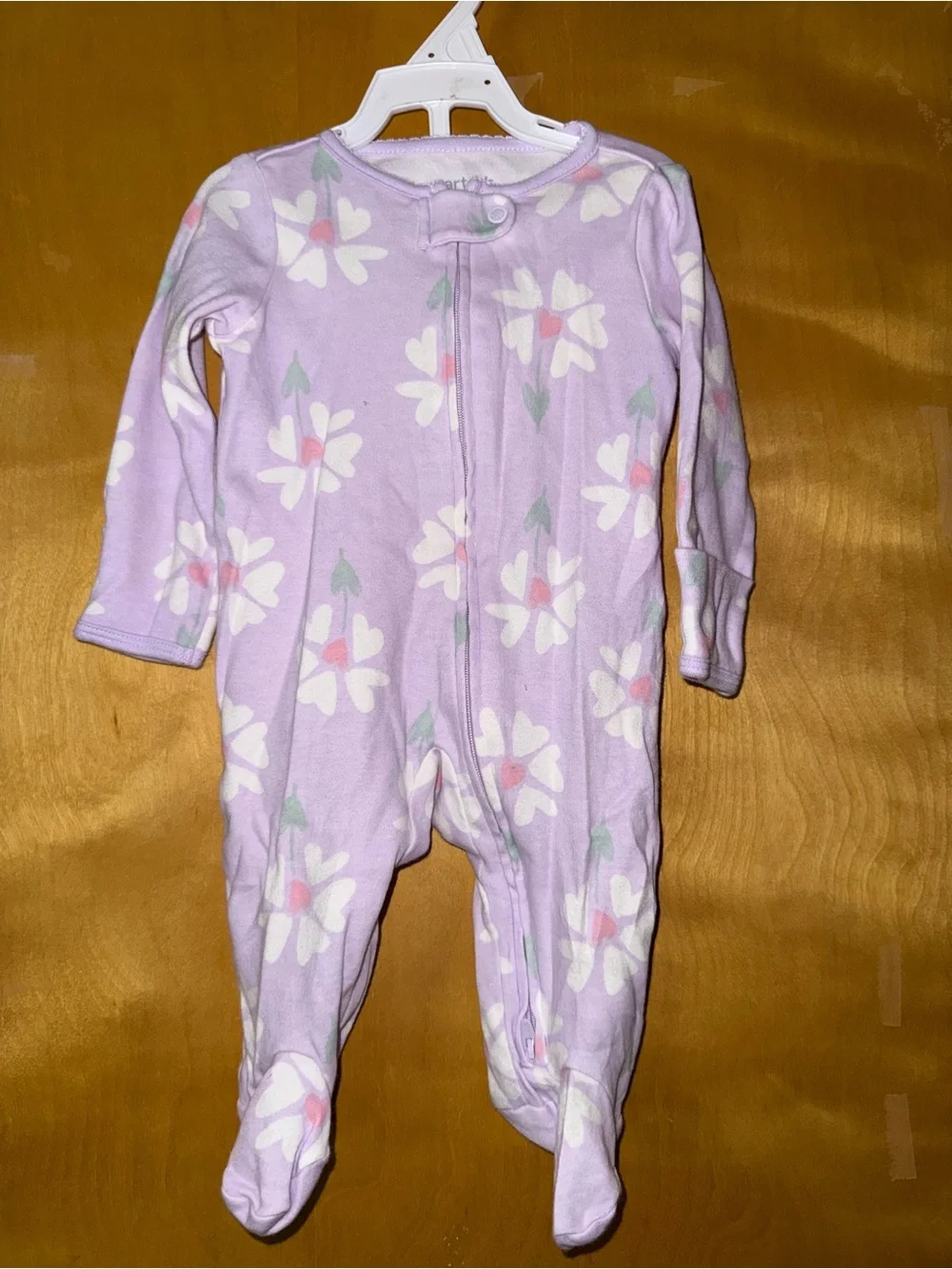 Carter's Lilac Floral Footed One-Piece Pajama